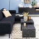 image 3 of Dice Square Coffee Table Set in Black Marble Effect