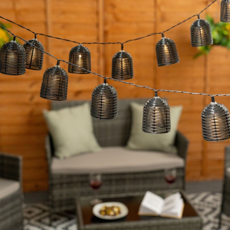 image 1 of ValueLights Black Lobster Pot Outdoor Solar String Lights