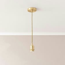 ValueLights Shaw Brushed Gold Adjustable Single Pendant Ceiling Light Gold
