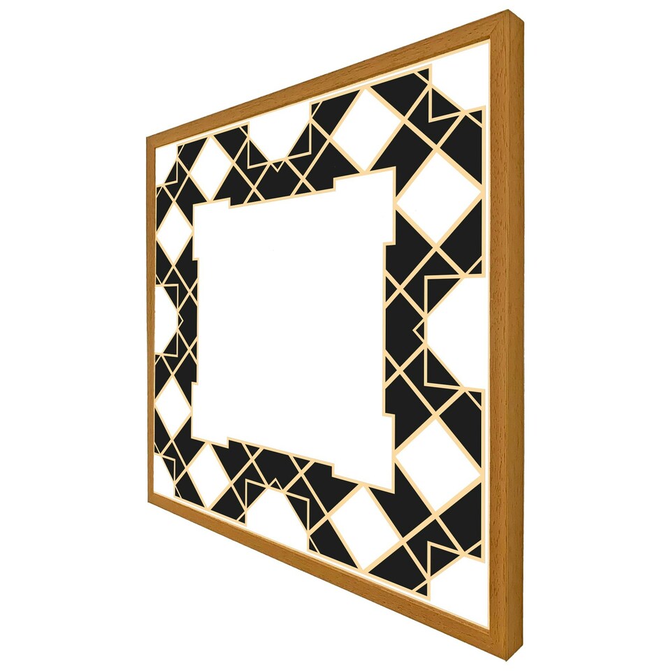 image 1 of Art dco diamond border (Picture Frame) White | S