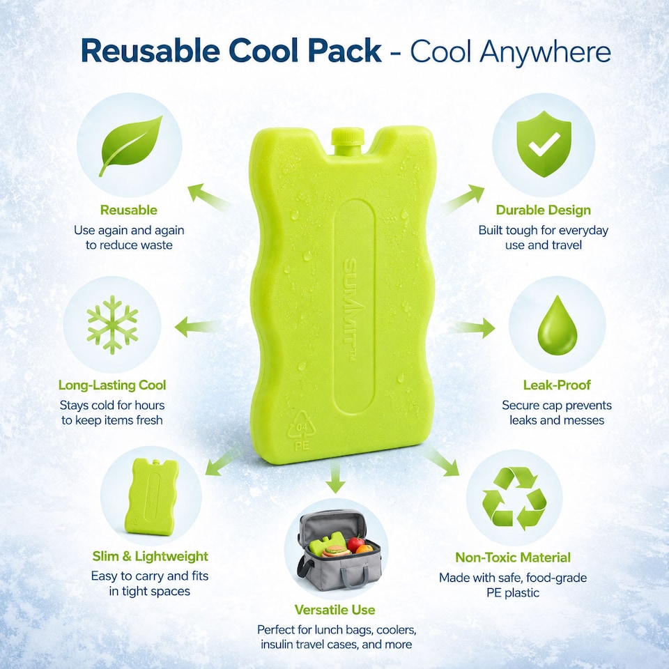 image 1 of VFM e-Store Ice Packs for Cool Box Twin Pack 200 ml, Yellow