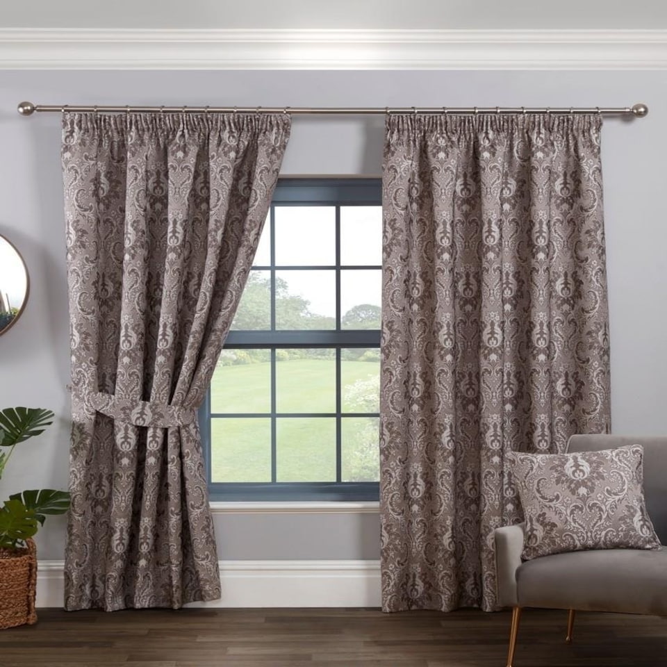 image 1 of Tegola Pencil Pleat Curtains - Grey - 229cm x 229cm