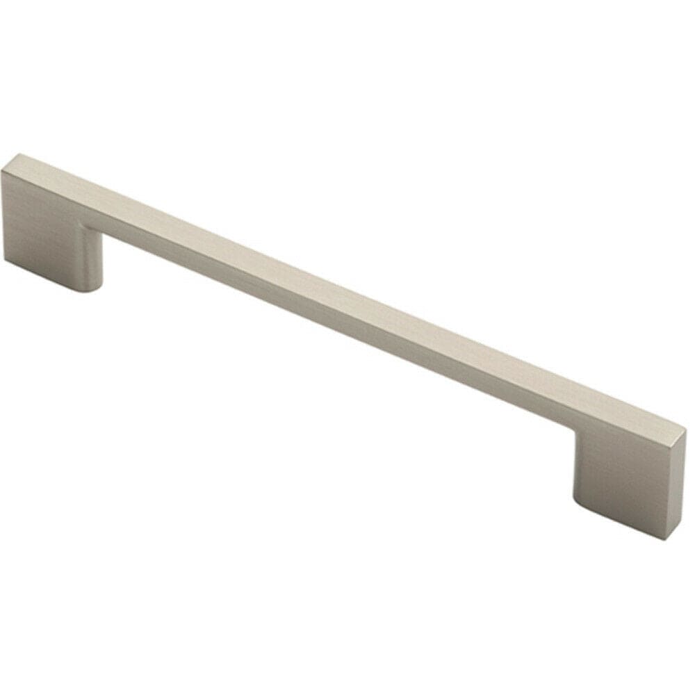 Loops Slim D Shape Pull Handle 152 x 7.5mm 128mm Fixing Centres Satin Nickel in Metallics