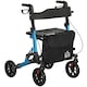 image 1 of HOMCOM Folding Rollator Walker with Seat, Backrest, Bag, 4 Wheels, Blue