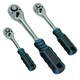 image 6 of 1/4in 3/8in 1/2in Drive Ratchets Straight Handle 90 Teeth Quick Release 3pc Set