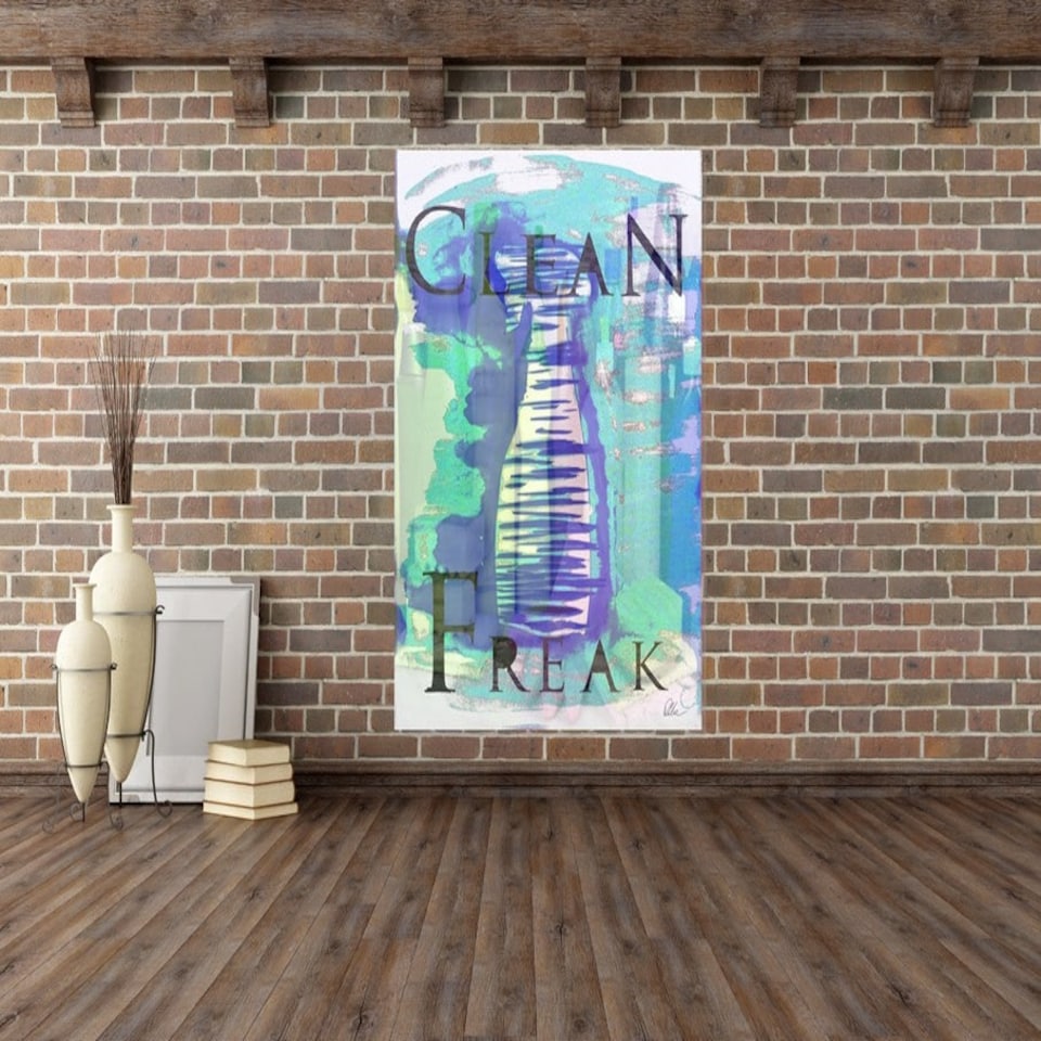 image 1 of Clean Freak Blue (Canvas Print) 24" x 16"
