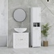 image 8 of HOMCOM Bathroom Under Sink Cabinet for Basin with or without Pedestal White | White