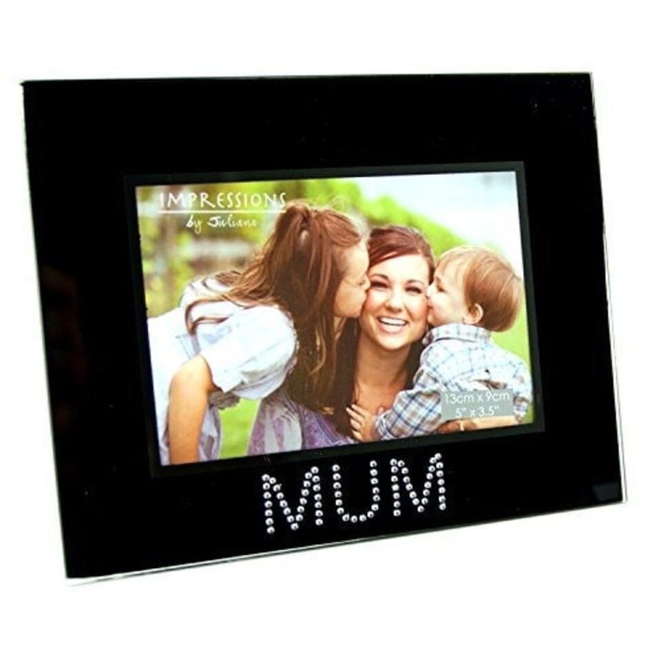 image 1 of Black Glass Mum Photo Picture Frame 5x3.5"
