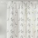 image 2 of Pair of Oasis Grey Embroidered Leaf Pattern Voile Panels 229 cm (90 inch) Rod Pocket Panels for Bedroom and Living Room