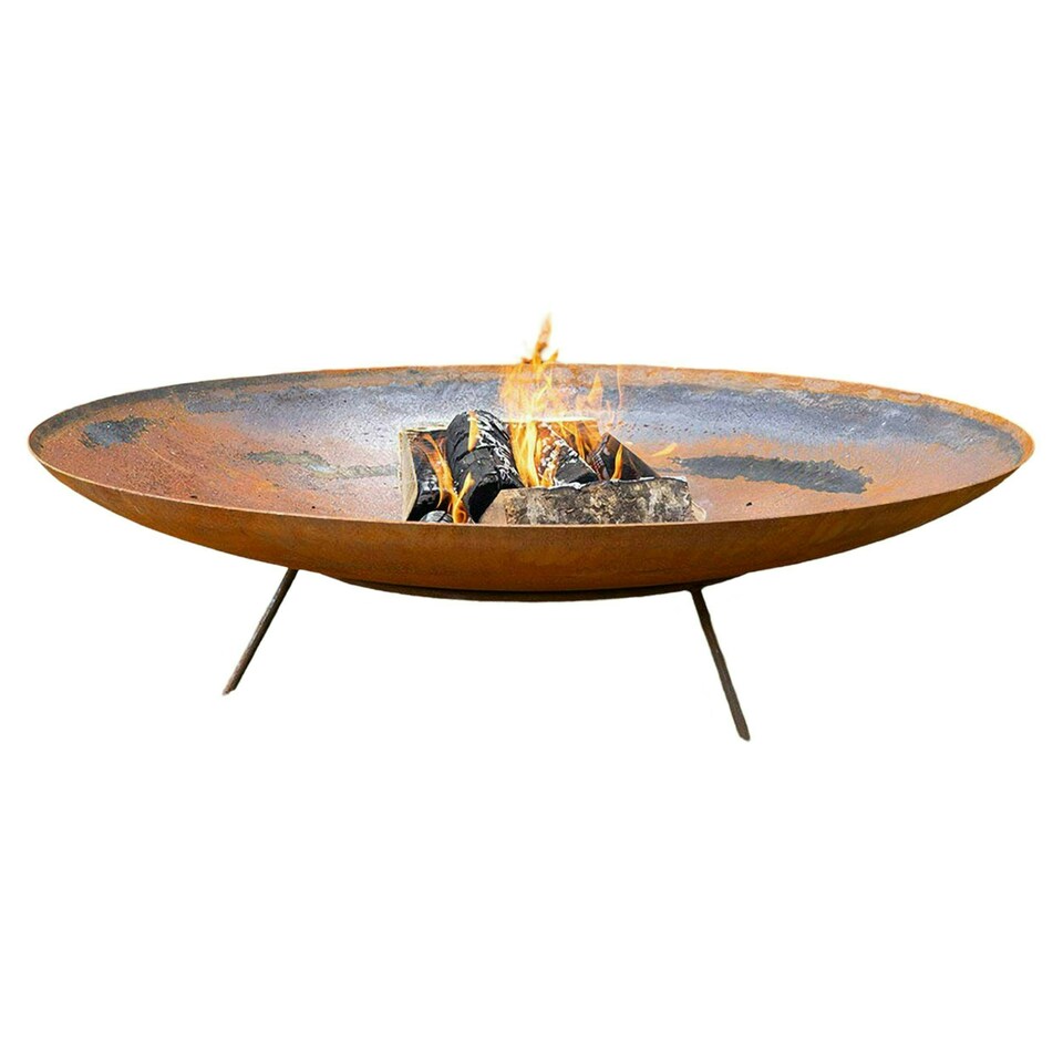 image 1 of Corten Steel Fire Pit & Outdoor Water Bowl Round 120cm