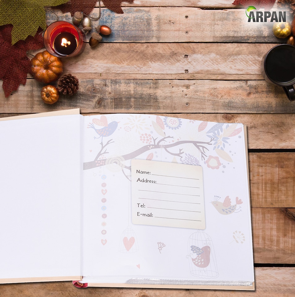 image 1 of ARPAN Large Slip In Memo Photo Album for 200 Photos 6x4" (10x15cm) – Picture Album with Memo Writing Space, Index Pages & CD/DVD Pocket – Memory Book for Family, Wedding & Travel Photos