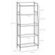 image 5 of HOMCOM 5-Tier Kitchen Storage Unit, Microwave Stand with 5 Mesh Open Shelves and 4 Hooks, Modern Coffee Bar Station with Steel Frame for Living Room, Black
