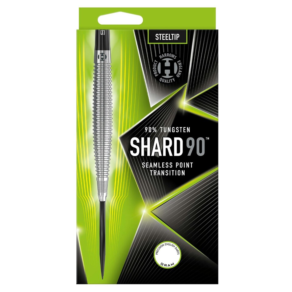 image 1 of Harrows Shard Tungsten Darts - 22gm - Silver/Black/Lime - Nodor - DATSH23