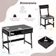 image 2 of COSTWAY Kids Desk and Chair Set with Drawer Black