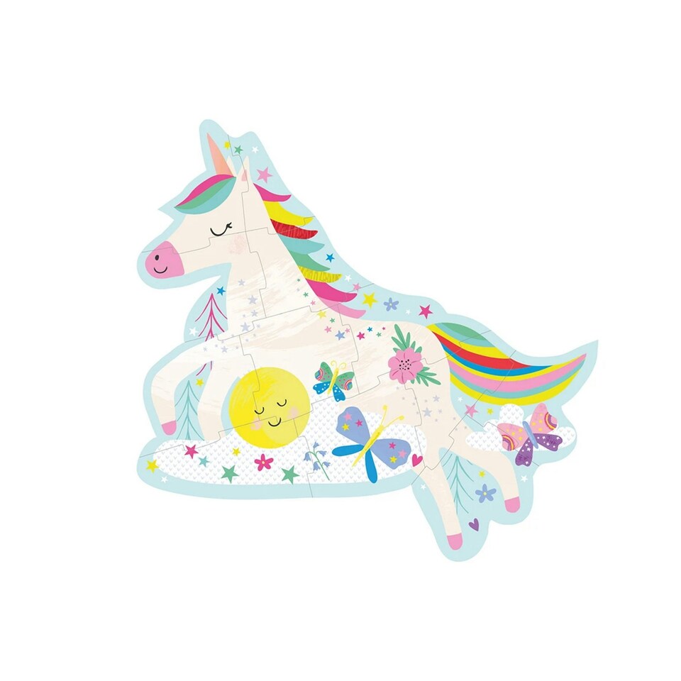 image 1 of Floss & Rock Jigsaw Puzzle 12 Piece - Rainbow Unicorn