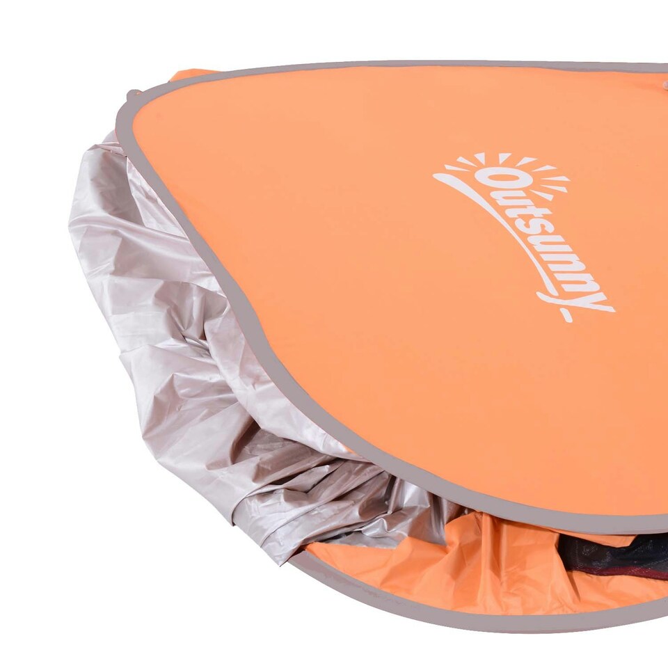 image 1 of Outsunny 2-3 Person Pop up Tent Instant Camping Tent Sun Shade Shelter Orange