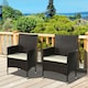 image 2 of Outsunny 2 Pieces Outdoor Rattan Armchair Garden Dining Chair Set Coffee