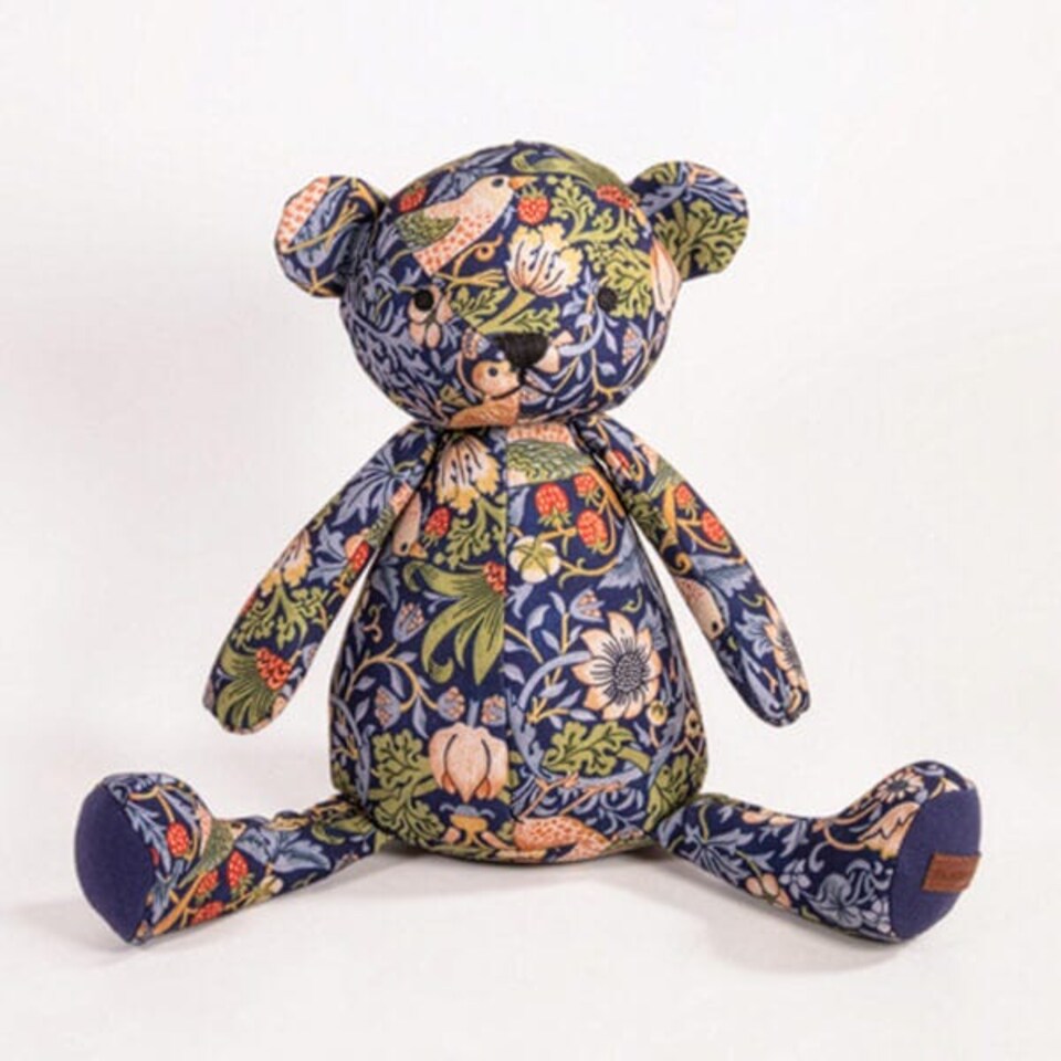 image 1 of Morris & Co Strawberry Thief Bear Dog Toy