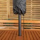 image 4 of Outdoor 4 Person Rectangular Wooden Garden Table, 2 Benches with Beige Havana Parasol & Base