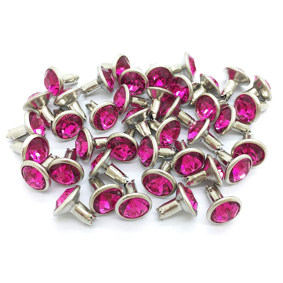 image 1 of 8mm Diamante Acrylic Rhinestone Studs with Pins - Pack of 10
