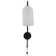 image 4 of Set of 2 Victoria - Black Plug in Wall Lights Frosted Glass Shades | Black | White | 2