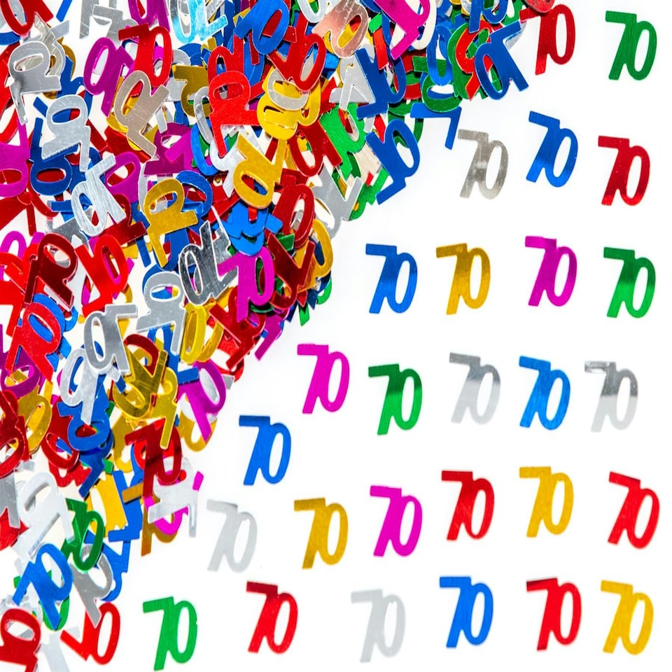 image 1 of 4x 14g 70th Happy Birthday Confetti Mix