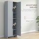 image 5 of HOMCOM Kitchen Cupboard Storage Cabinet with 6 Shelves Grey