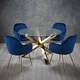 image 2 of Lara Dining Chair (Pack of 2) - Velvet - L57 x W59 x H84.5 cm - Royal Blue with Gold Legs Blue
