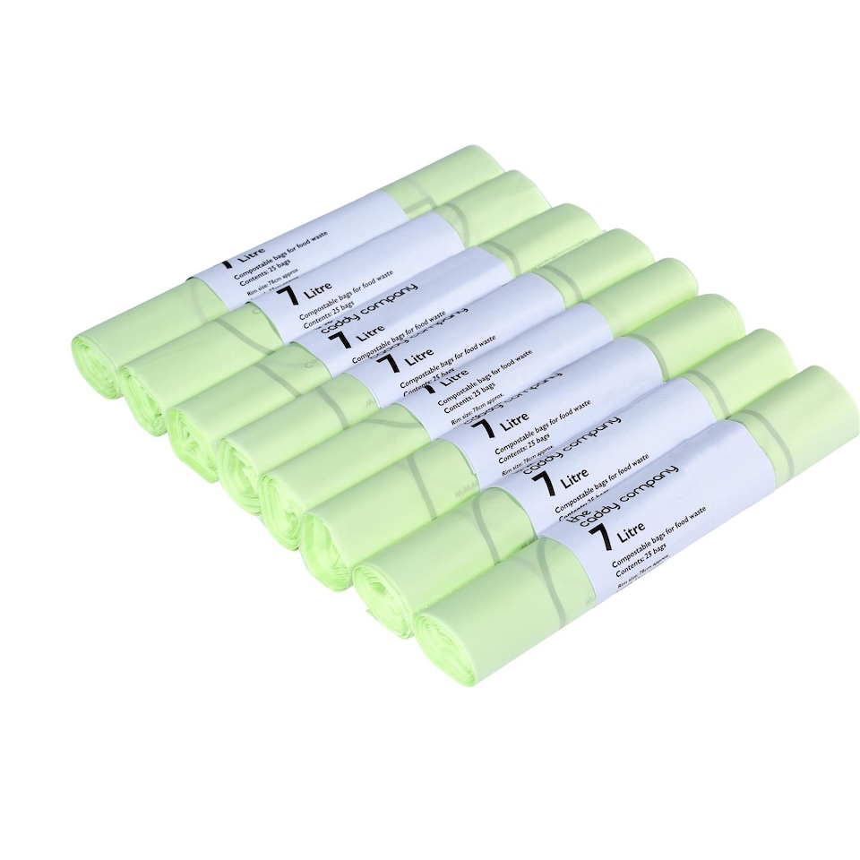 image 1 of The Caddy Company 7 Litre Compostable Food Waste Bin Bags - 8 Rolls