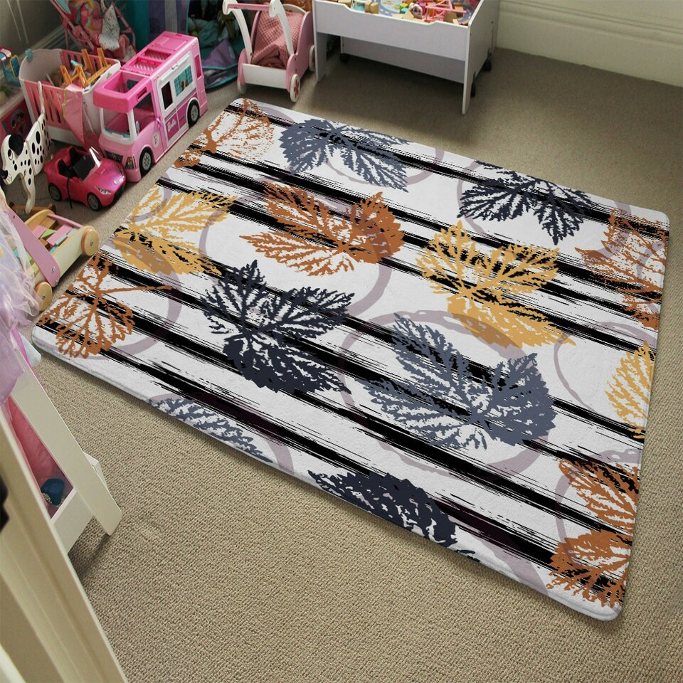 image 1 of Cute autumn leaves (Rug) Multi | Large: 140x200cm