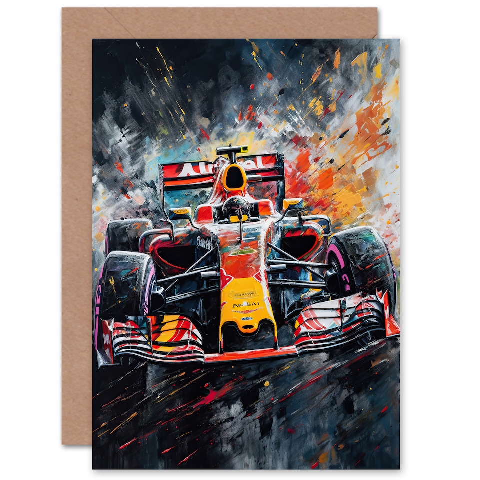 image 1 of Race Car Motorsport Fan for Husband Him Dad Fathers Day Greeting Card