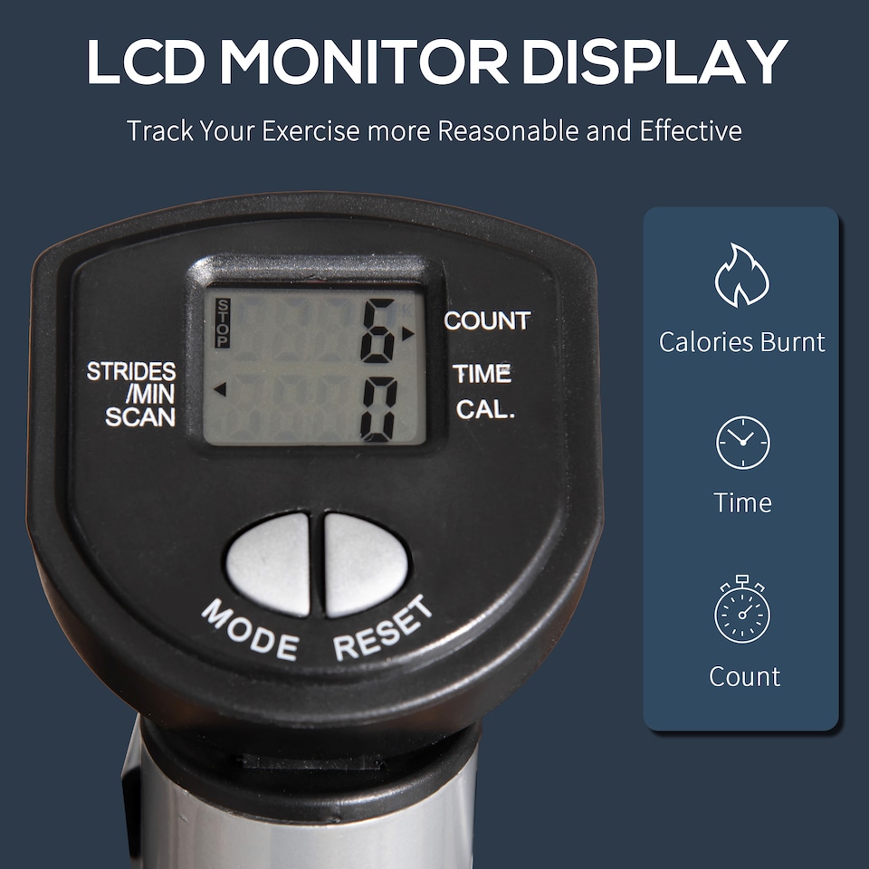 image 1 of HOMCOM Adjustable Twist Stepper Step Machine For Home Gym Aerobic Workout