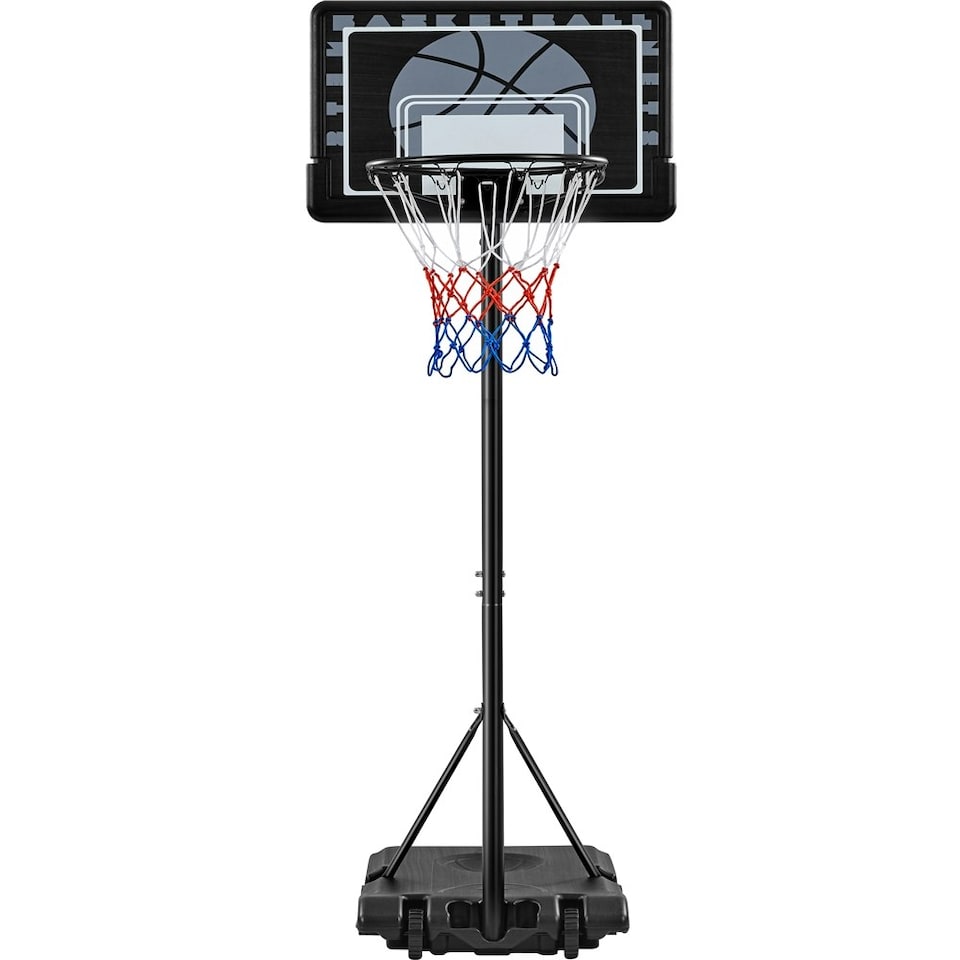 image 1 of Yaheetech 2.19-2.49M Height-Adjustable Basketball Hoop Black