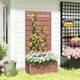 image 8 of Outsunny Raised Garden Bed with Trellis and Drainage Hole, Planter Box Grey