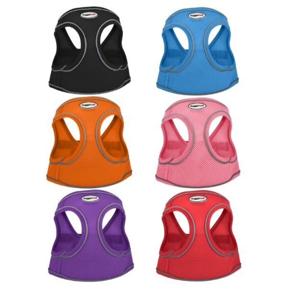 image 1 of HugglePets Step In Air Mesh Dog Harness Black | L