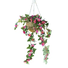 Marco Paul Artificial Faux Floral Hanging Basket