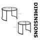 image 9 of Set Of 2 Round Black Nesting Tables With Tempered Glass Top