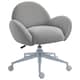 image 1 of HOMCOM Fluffy Leisure Chair Office Chair with Backrest Armrest Wheels Grey