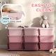 image 5 of HOMCOM Kids Storage Units with Drawers 3 Tier Chest Dresser Tower Pink | Pink | Pink