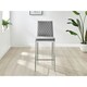 image 2 of Furniturebox 2x Milan Bar Stools Grey Velvet Silver Legs