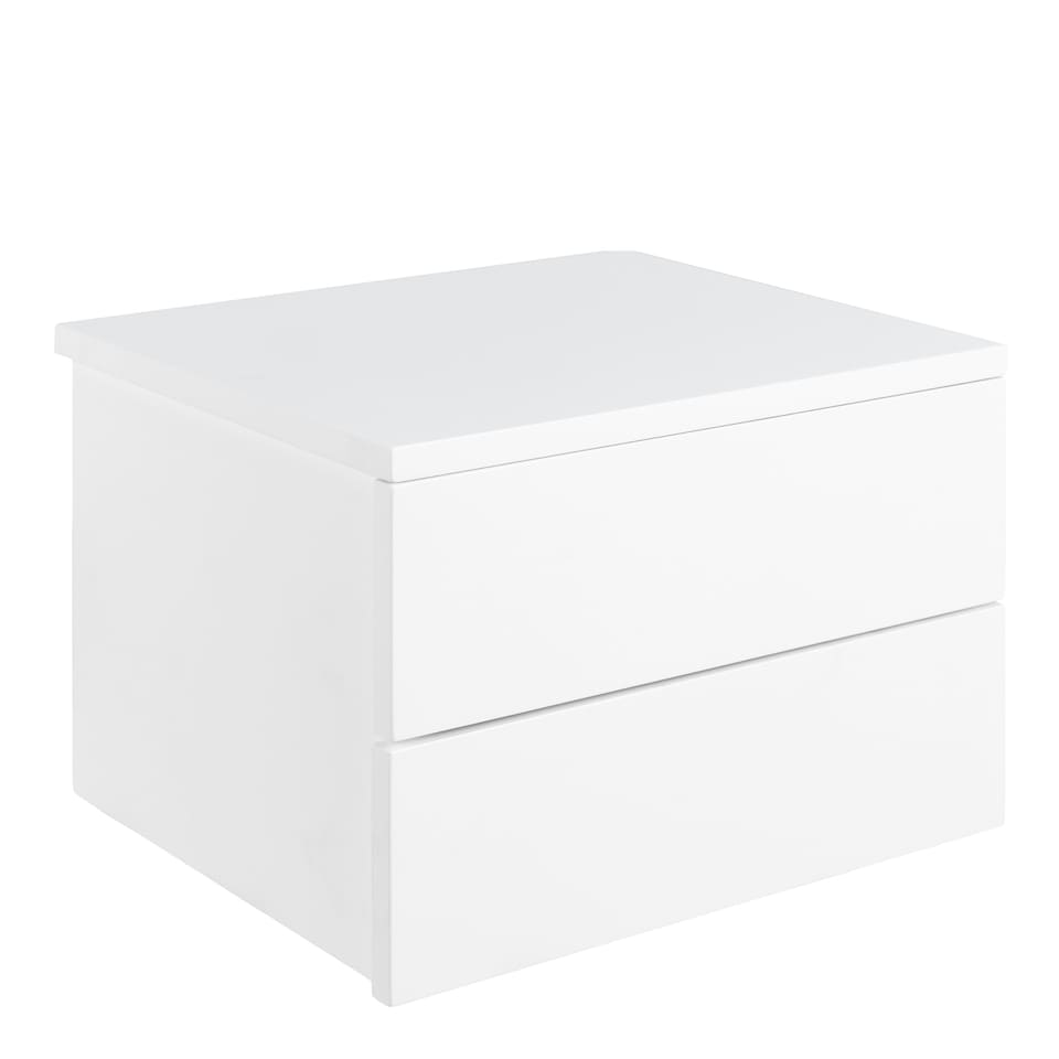image 1 of Avignon Bedside Table with 2 Drawers in White