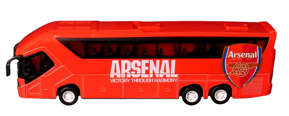 image 1 of Arsenal Bus Model Football Team Coach Toy