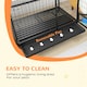 image 8 of PawHut 48" Heavy Duty Dog Crate on Wheels w/ Bowl Holder, Removable Tray