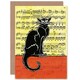 image 1 of Upcycle Chat Noir Music Sheet Cat Art Card