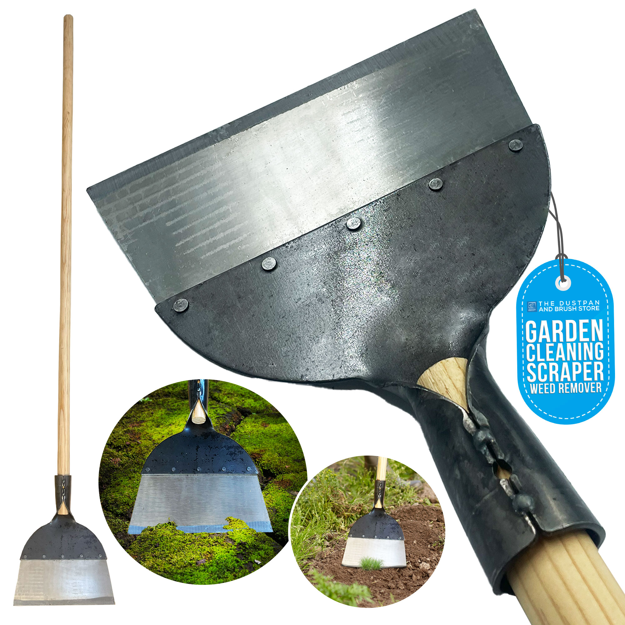 Long Handled 120cm Patio Weeder & Garden Shovel Multifunctional Weed Remover Tool and Moss Scraper for Paving & Driveways