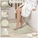 image 2 of VELVETIO Shiny Sparkling Bath Set Anti Slip Pedestal Mat Bathroom Rugs Cream