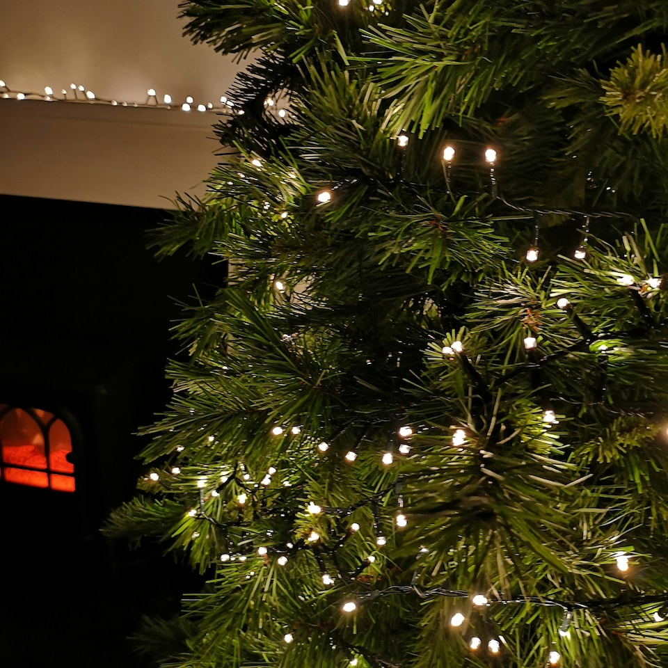 image 1 of 1000 LED 25m Indoor Outdoor Christmas Multi Function Mains Operated String Lights with Timer in in Warm White