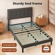 image 5 of Levede Bed Frame Upholstered Linen Headboard Tufted Wooden Slat King Size Grey | Grey | King | King