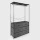image 6 of OHS Brooklyn 6 Drawer Home Storage Fabric Display Cabinet With Hanging Rail Grey