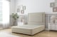 image 1 of Sloomy Ashford Cream Plush Divan Bed Base No Drawers With 54 Inch Floor Standing Headboard & 12 Inch Matching Footboard | Cream | Cream | Double | 1